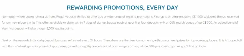 Royal Vegas Casino Rewards Apr 2026