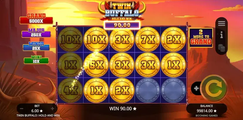 Twin Buffalo: Hold and Win Hold and Win feature