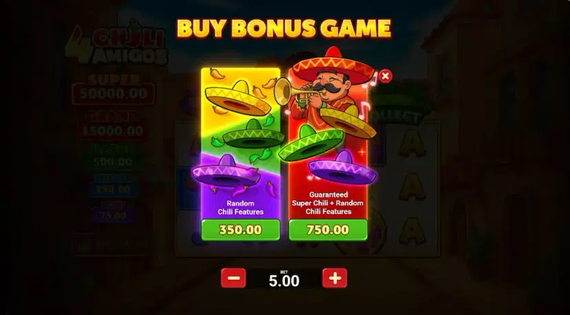 4 Chilli Amigos Hold & Win Buy Bonus Game