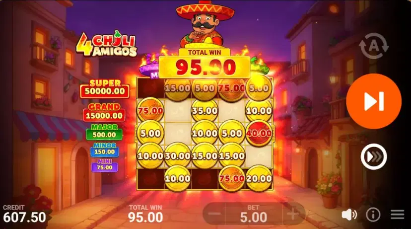 4 Chilli Amigos Hold & Win Super Bonus Game