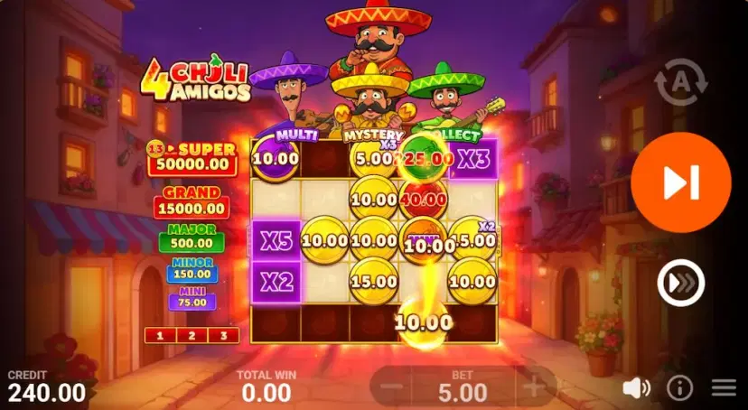 4 Chilli Amigos Hold & Win Green Chili: Collect Feature