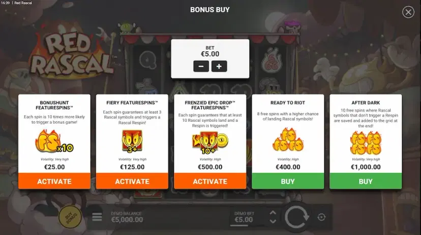 red rascal bonus buy