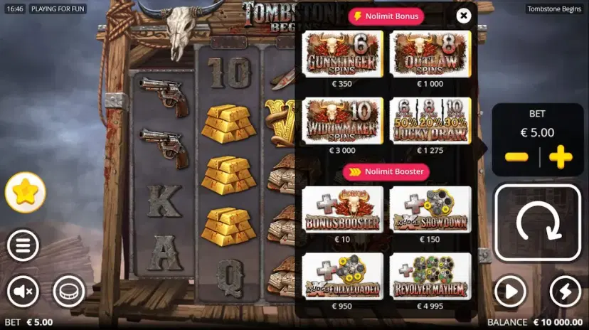 tombstone begins nolimit bonus and nolimit boosters