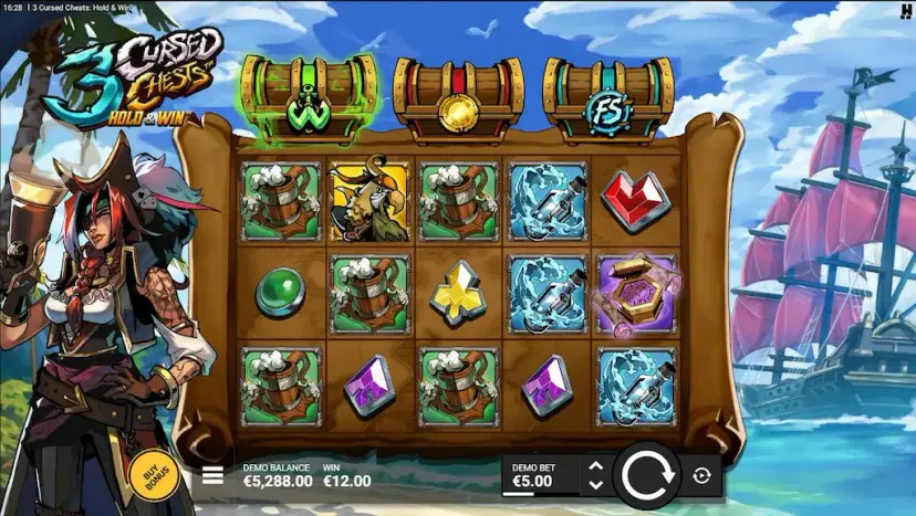 3 Cursed Chests: Hold & Win main features