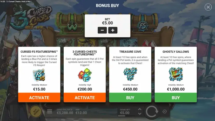 3 Cursed Chests: Hold & Win Bonus Buy
