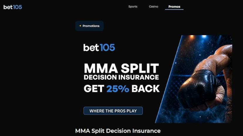 Bet105 MMA Split Decision Insurance promo