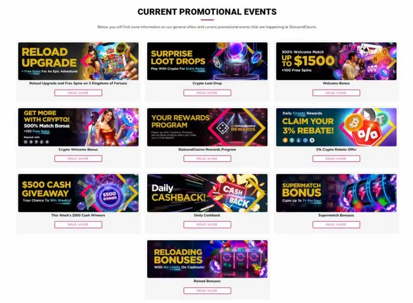 slotsandcasino other bonuses and promotions june 2026