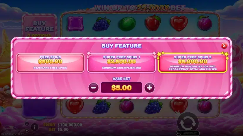 sweet bonanza buy feature