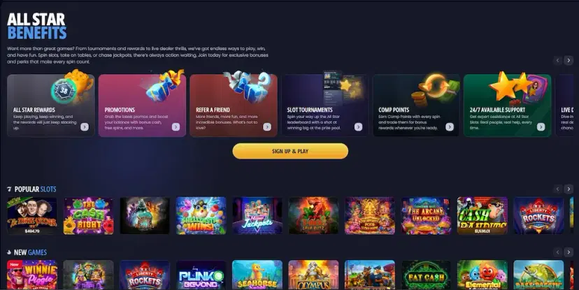 all star slots casino features july 2026