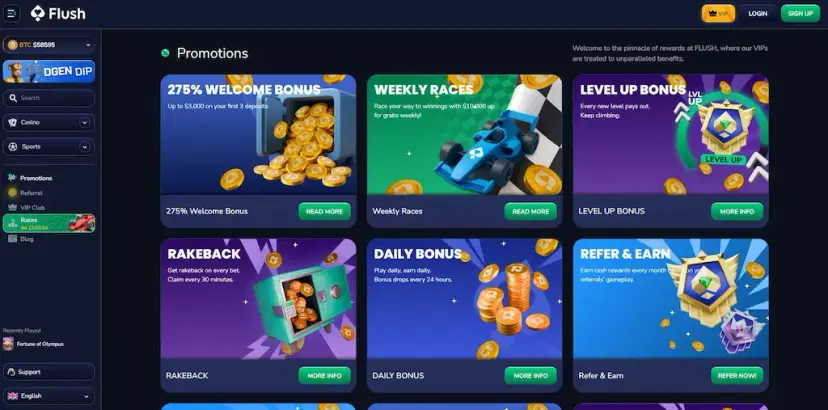 flush casino promotions july 2026
