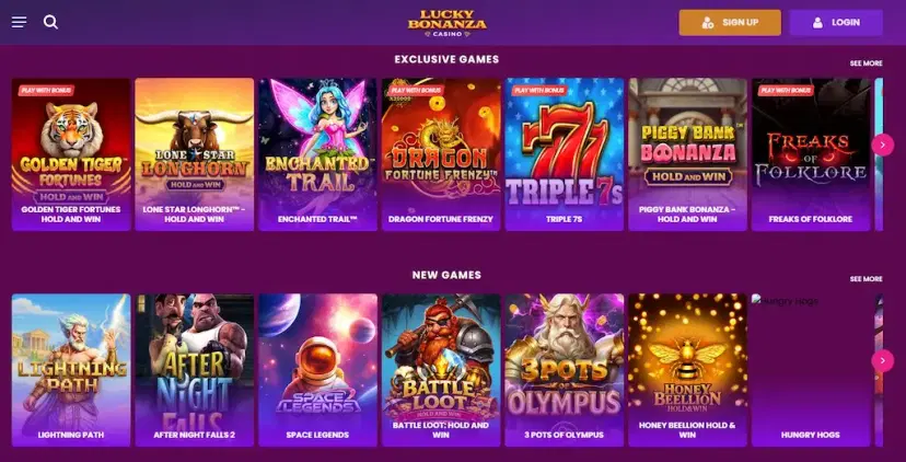 lucky bonanza casino games july 2026