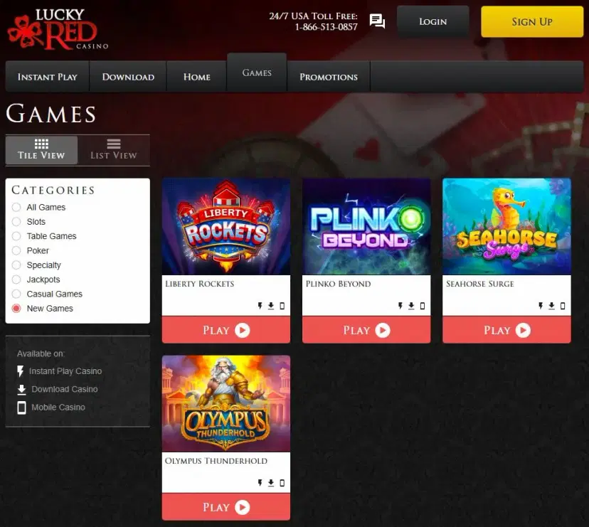 lucky red casino games july 2026