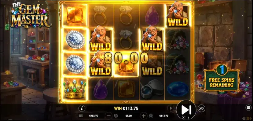 the gem master free spins