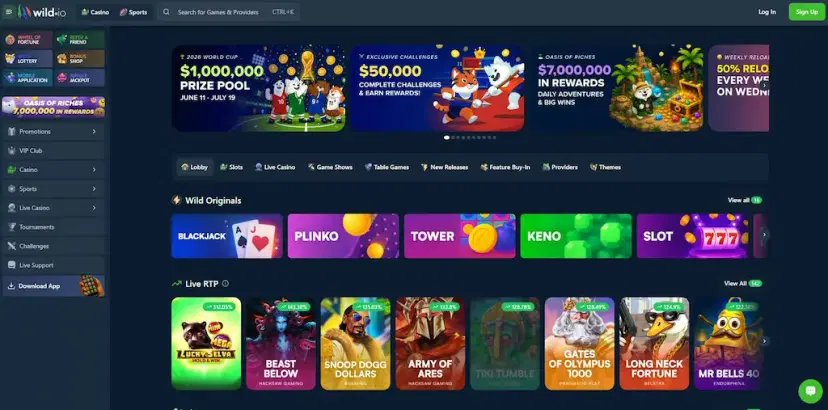 wild.io casino features july 2026