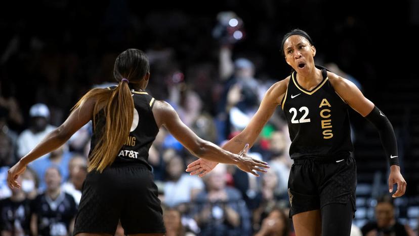 Jackie Young and A'ja Wilson