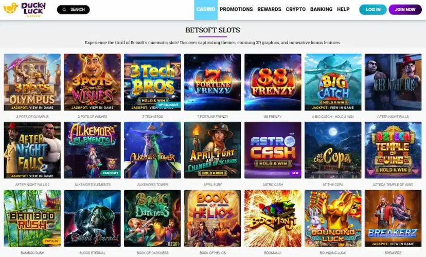 duckyluck casino betsoft aug 2026