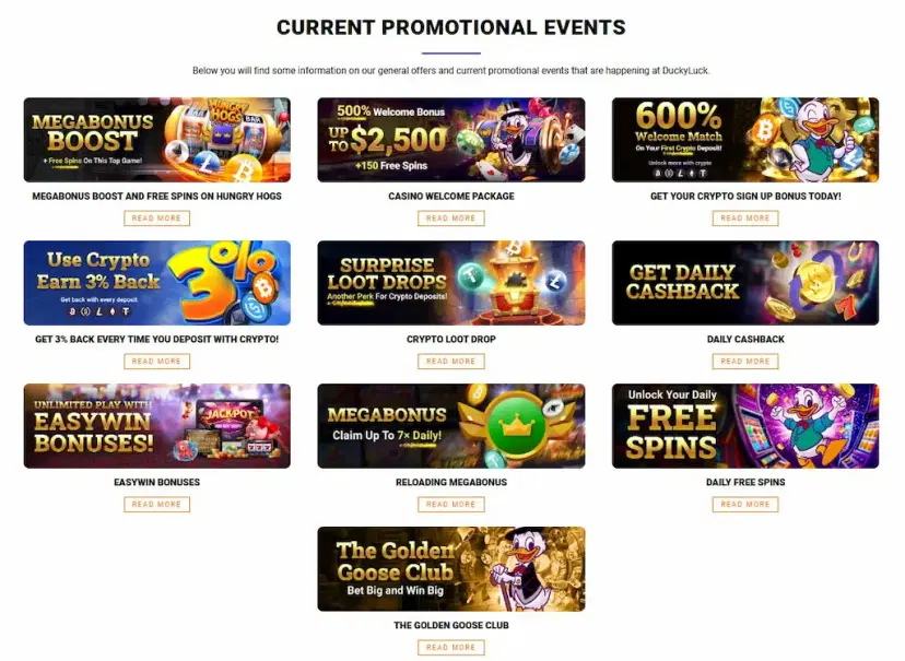 duckyluck casino promotions aug 2026