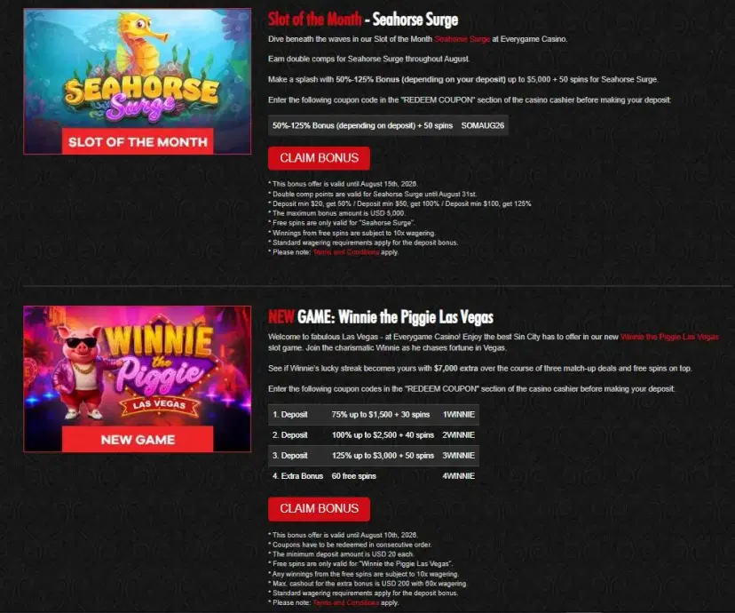 everygame casino bonus aug 2026