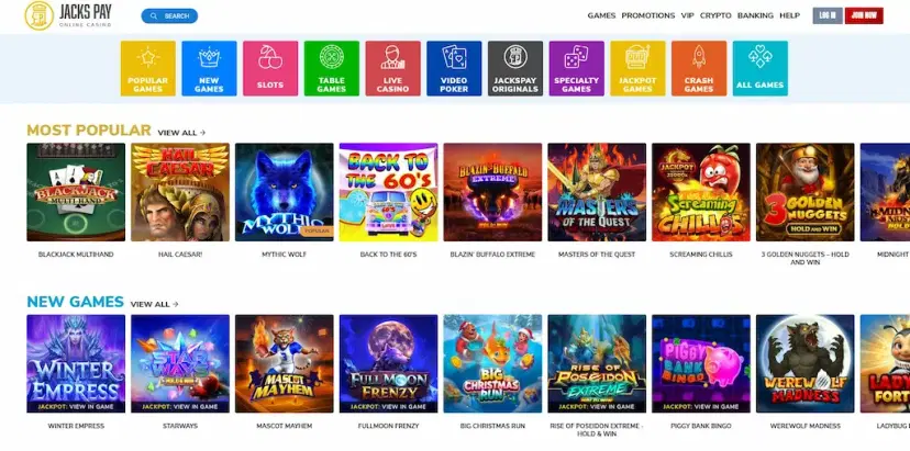 jackspay casino features aug 2026