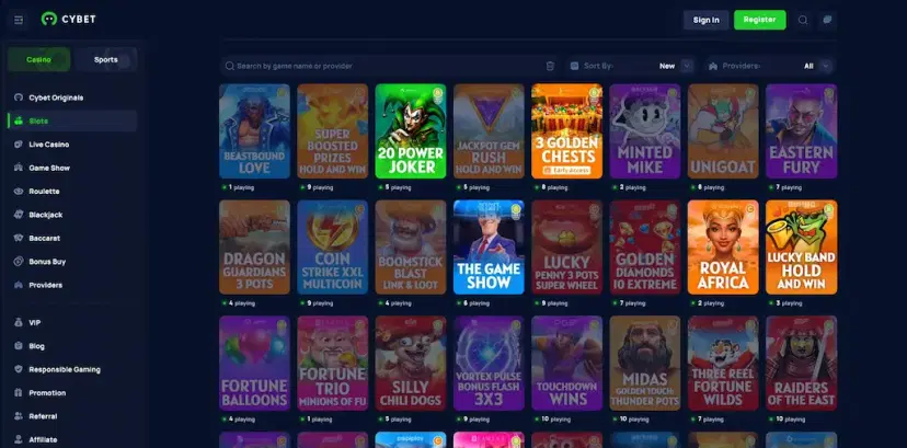 cybet casino games sept 2026