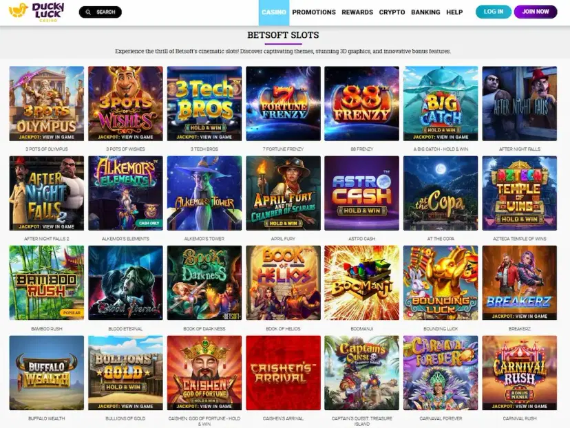 duckyluck casino best betsoft sept 2026
