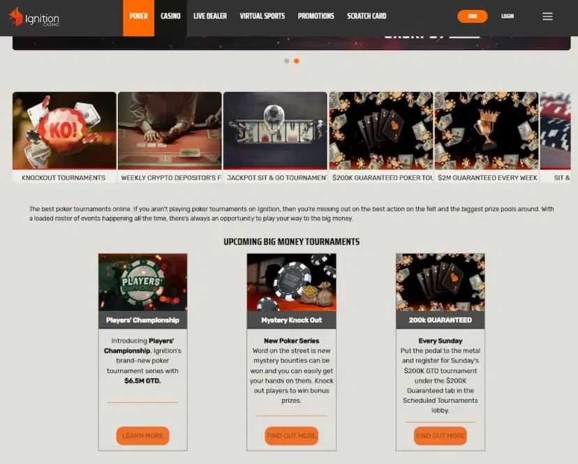 ignition poker tournaments sept 2026