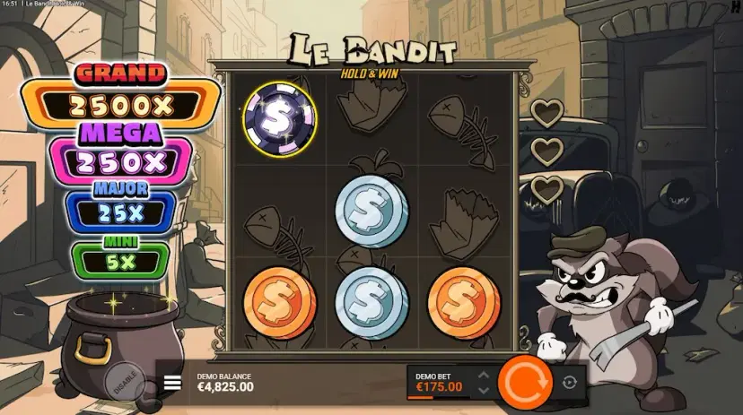 le bandit hold & win rainbow feature hold & win