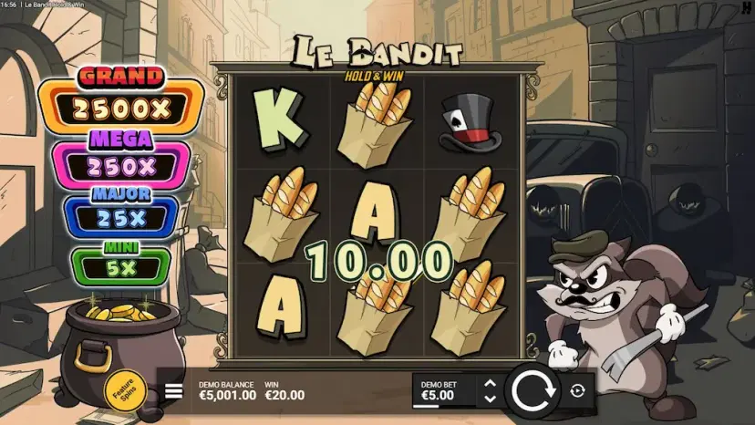 le bandit hold & win gameplay