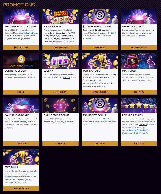 miami club casino promotions sept 2026