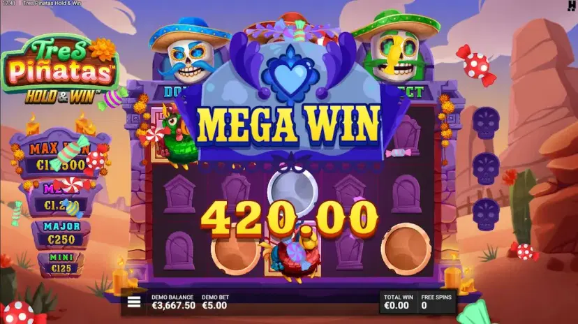 tres pinatas hold & win gameplay
