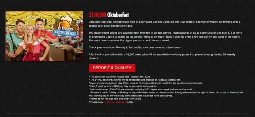 everygame casino promo oct 2026
