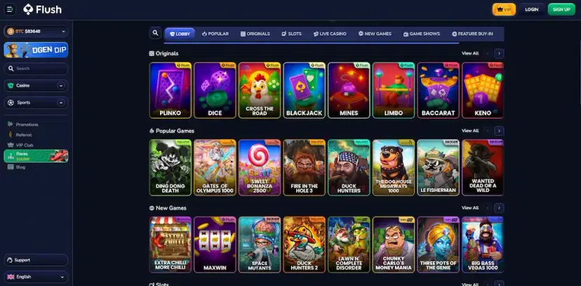 flush casino features oct 2026