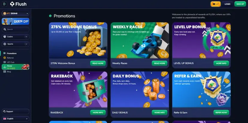 flush casino promotions oct 2026