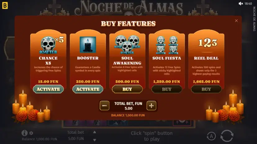 noche de almas buy features