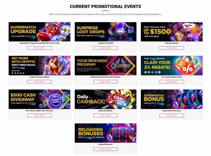slotsandcasino other bonuses and promotions oct 2026