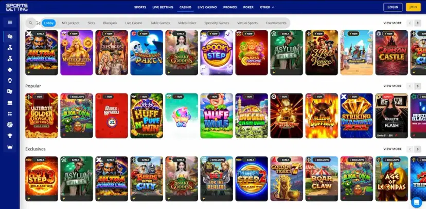 sportsbetting casino games oct 2026
