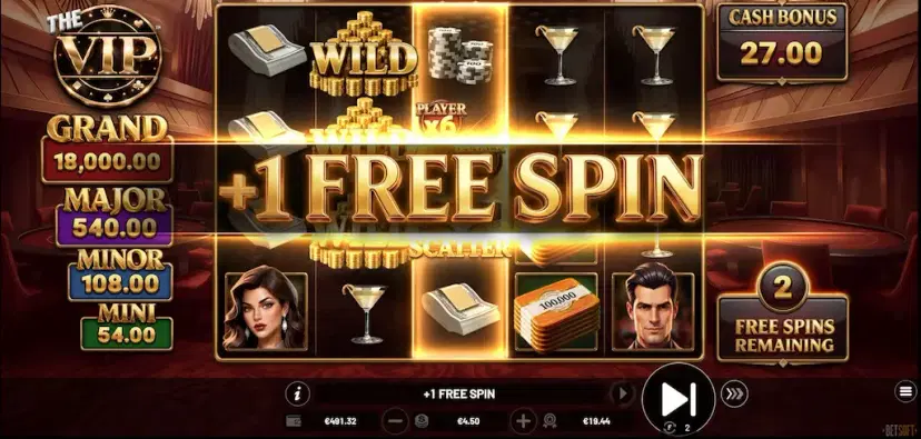 the vip free spins